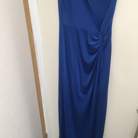 Blue one shoulder gown - Picture 2 of 5